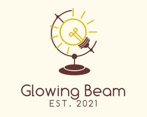 Fluorescent - Lightbulb Globe Cartographer logo design