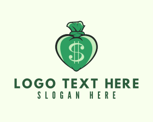 Dollar - Green Heart Money logo design
