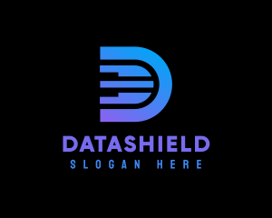 Blue Tech D logo design