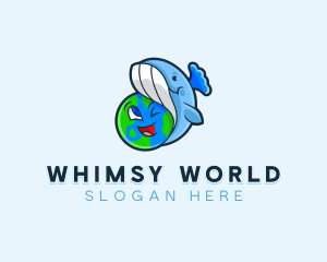 Planet Earth Whale logo design