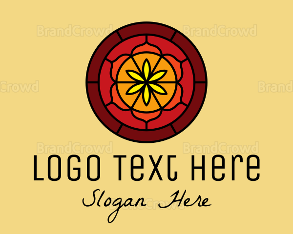 Stained Glass Floral Decor Logo