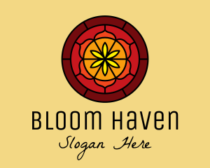 Stained Glass Floral Decor logo design