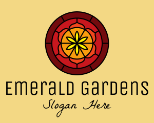 Stained Glass Floral Decor logo design