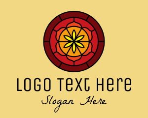 Terrarium - Stained Glass Floral Decor logo design