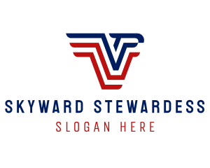 Stewardess - Pilot Aviation Letter VP logo design