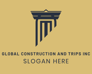 Court House - Legal Column Construction logo design