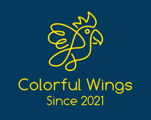 Yellow Flying Parrot logo design