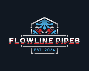 Wrench Pipe Plumber logo design