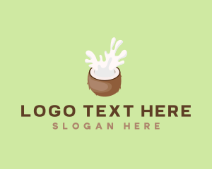 Organic - Tropical Coconut Fruit logo design