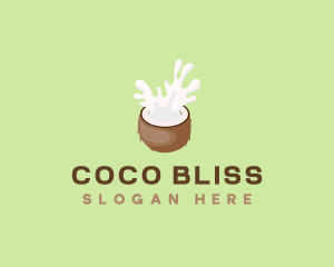 Coconut - Tropical Coconut Fruit logo design