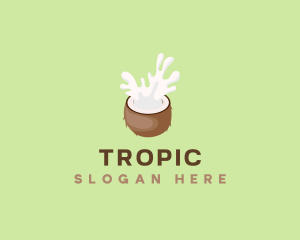 Tropical Coconut Fruit logo design