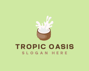 Tropical Coconut Fruit logo design