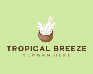 Tropical Coconut Fruit logo design