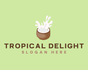 Tropical Coconut Fruit logo design