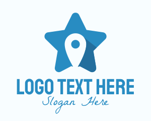 Blue - Location Pin Star logo design