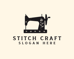 Sewing Machine Floral logo design