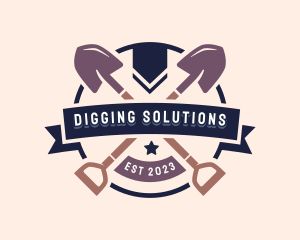 Landscaping Shovel Tool logo design