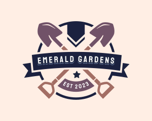 Landscaping Shovel Tool logo design