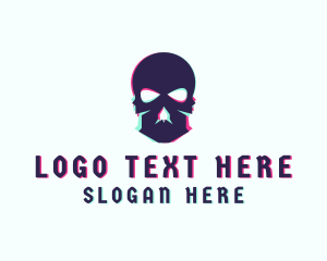 Esports - Glitch Skeleton Skull logo design