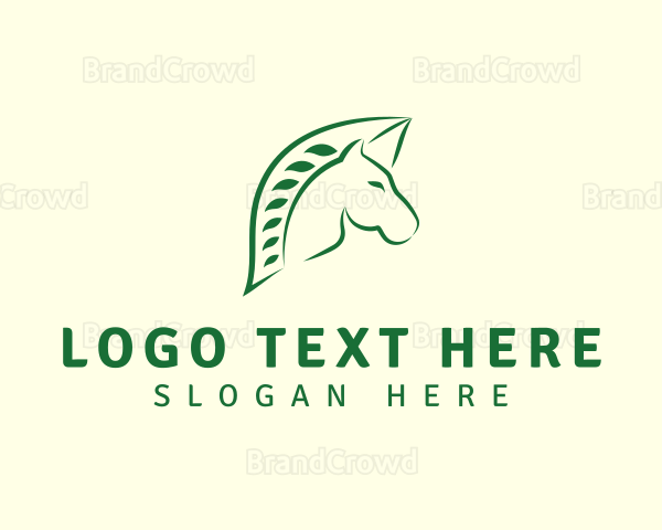 Horse Leaf Nature Logo
