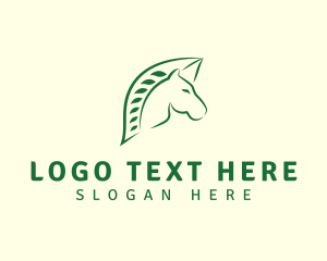 Natural - Horse Leaf Nature logo design