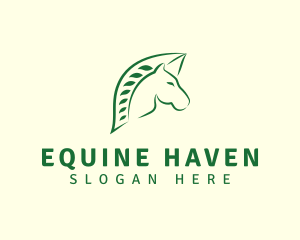 Horse Leaf Nature logo design