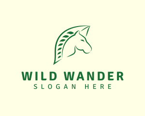 Horse Leaf Nature logo design