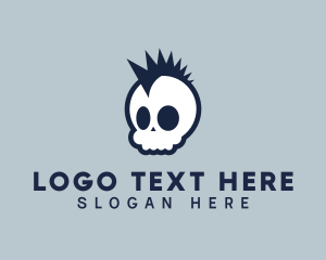 Spooky - Cool Punk Skull logo design