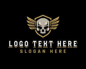 Military Skull Wings logo design