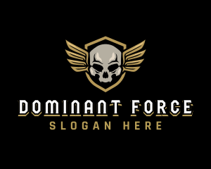 Military Skull Wings logo design