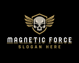 Military Skull Wings logo design