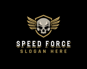 Military Skull Wings logo design