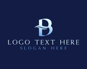 Letter B - Boutique Wave Swoosh logo design