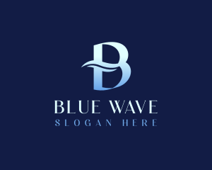 Wave Swoosh Letter B logo design