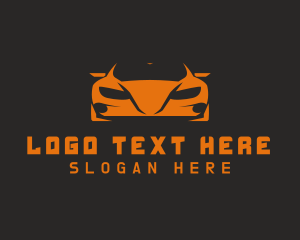 Supercar - Orange Race Car logo design