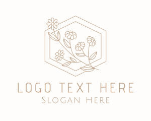 Essential Oil - Flower Garden Hexagon logo design