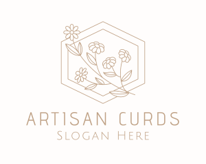 Flower Garden Hexagon  logo design