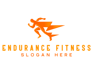 Endurance - Lightning Man Running logo design