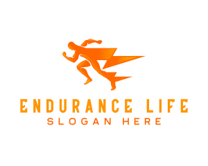 Endurance - Lightning Man Running logo design