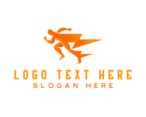 Sport - Lightning Man Running logo design
