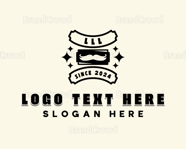 Mustache Barbering Haircut Logo