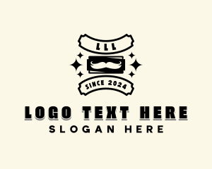 Grooming - Mustache Barbering Haircut logo design