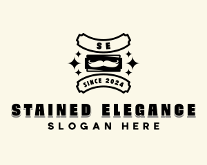 Mustache Barbering Haircut Logo