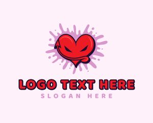 Sexy - Graffiti Heart Evil logo design