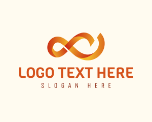 Strategy - Orange Infinity Mobius Gradient logo design