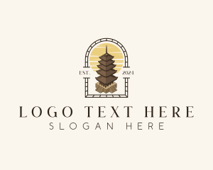 Shaolin - Oriental Pagoda Temple logo design