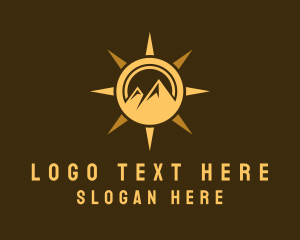 Hiking - Sun Mountain Camping logo design