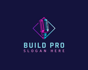Microphone Broadcast Podcast Logo
