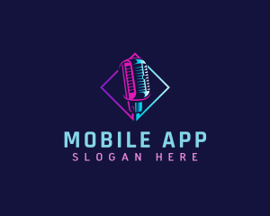Singer - Microphone Broadcast Podcast logo design