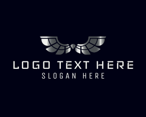Flight - Luxury Silver Wings logo design